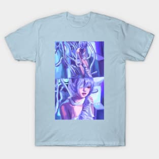 Rei Ayanami Evangelion Cybercore Blue Y2k Anime T-Shirt